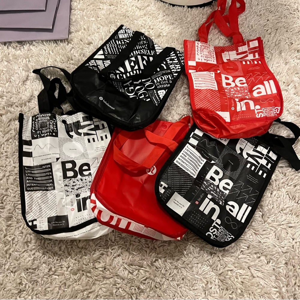 Stylish Red and Black shopping bag from lululemon